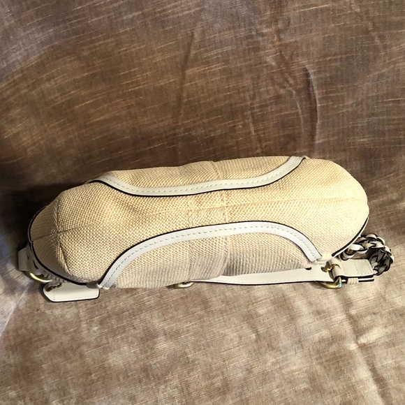 Coach White Leather & Angora Straw Purse - Picture 4 of 11